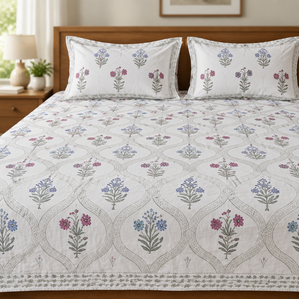 Mallika cotton bedsheet, view 3