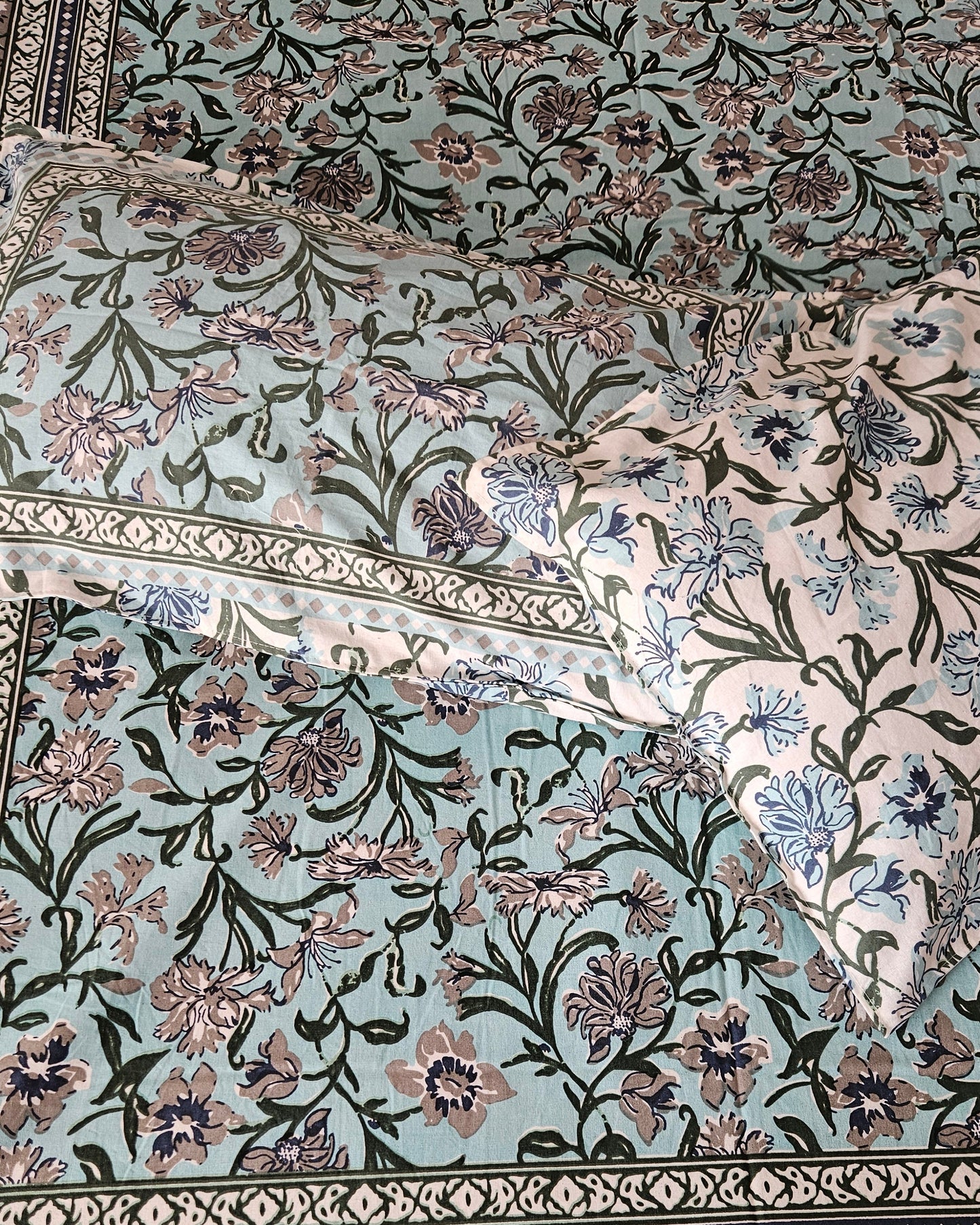 Phooljaal - Blue with Floral Jaal