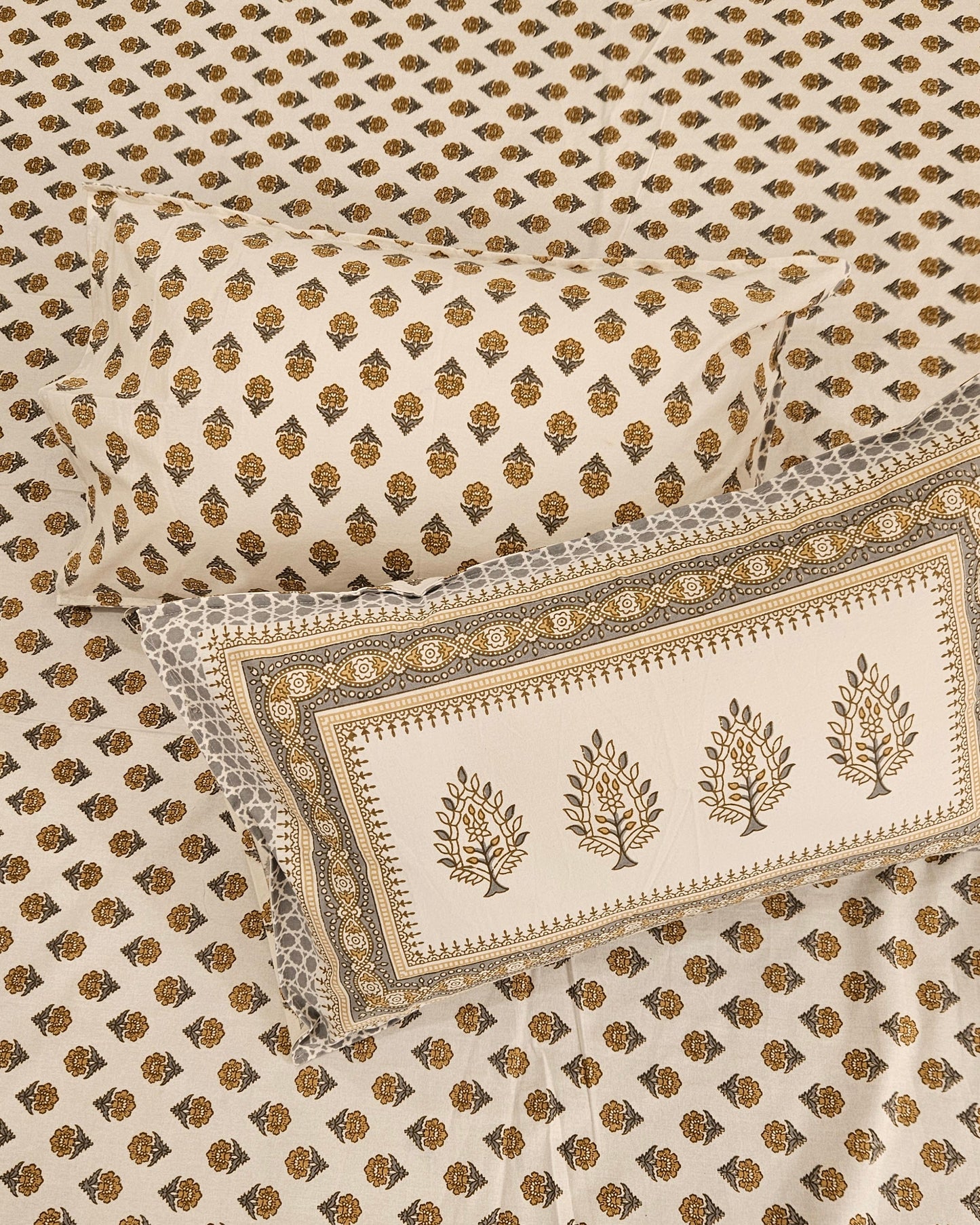 Phulwari - Small Mustard and Gray Booti