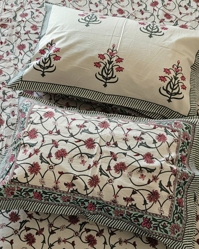Fursat - White with Red Floral Jaal