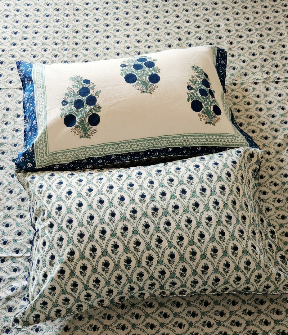 Bootidar - Blue and Teal Floral Boota