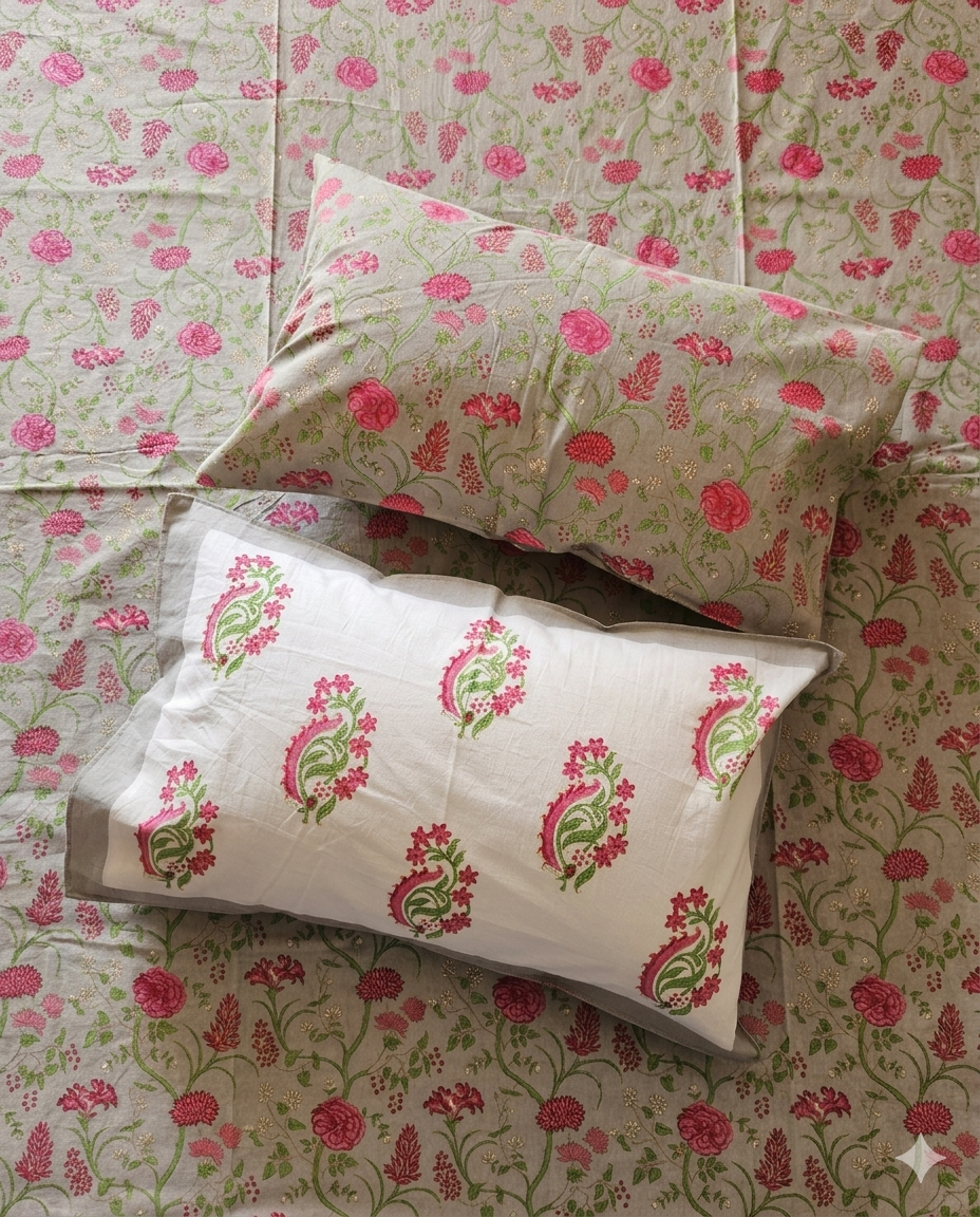 Sukoon - Gray with Pink Floral Jaal