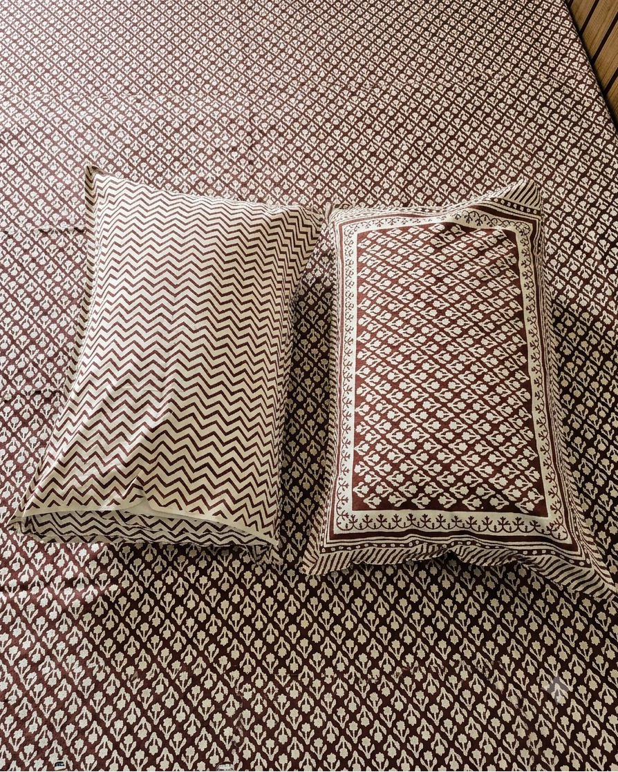 Bagru Boota - Brown | Everyday Cotton Bedsheet