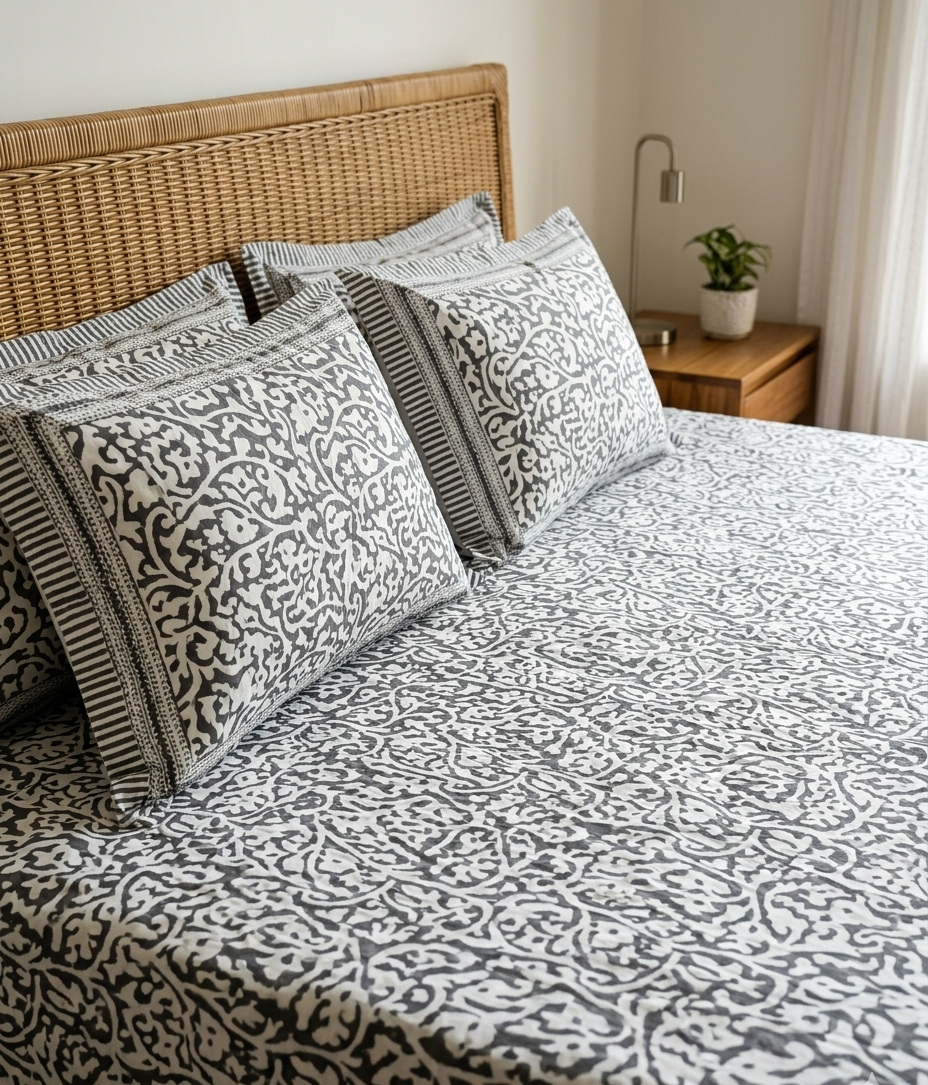 Kamna - Charcoal Grey Floral Jaal
