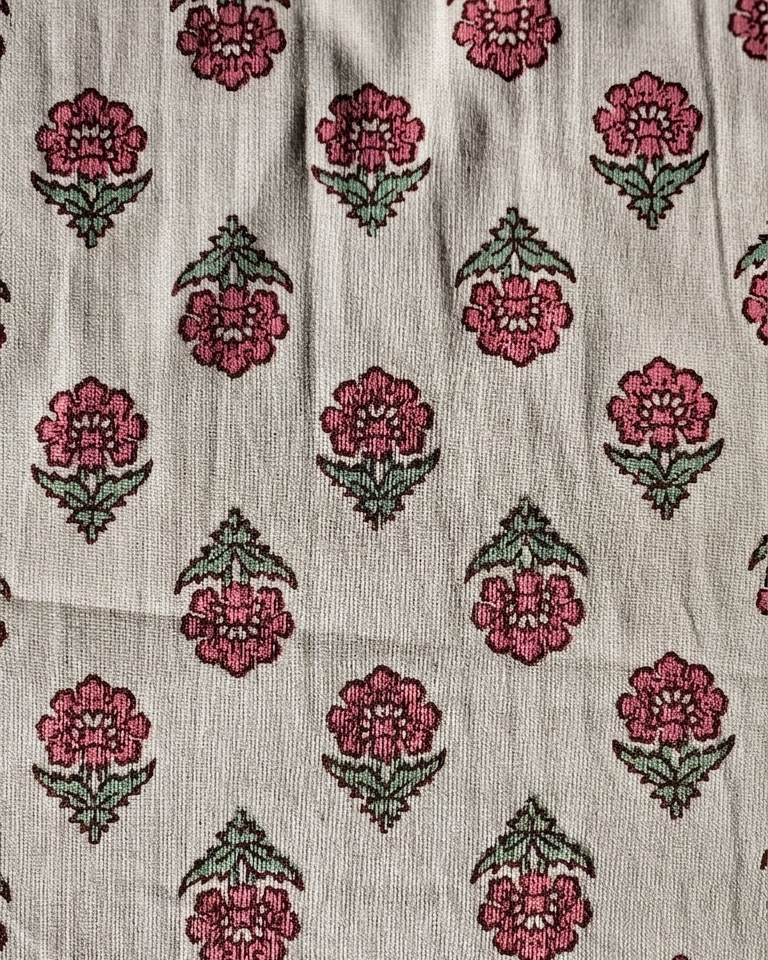 Phulwari - Small Pink and Green Booti