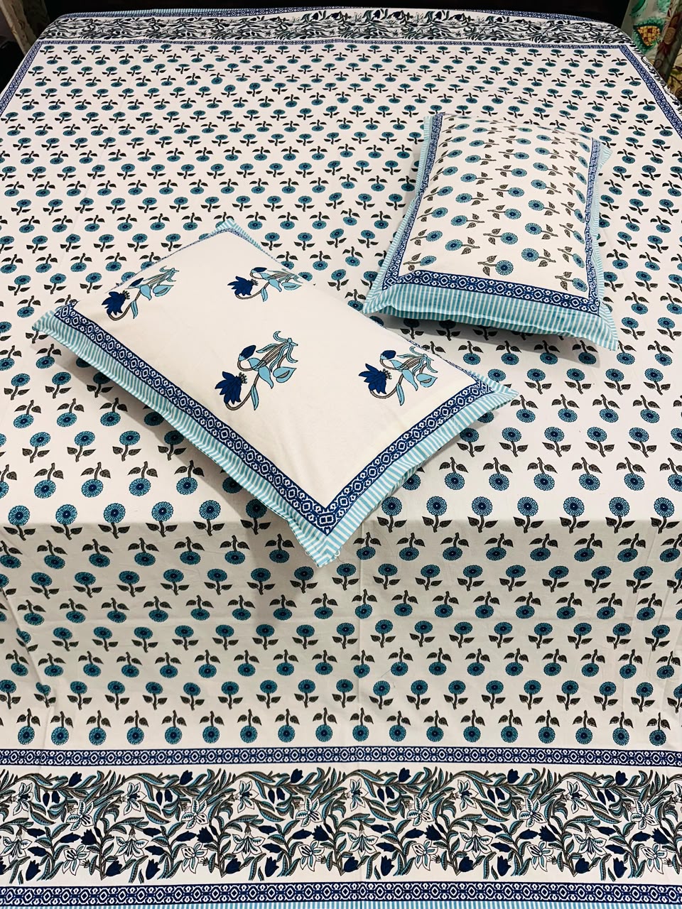 Mini -Blue |Everyday 100%Cotton |King Size Bedsheet