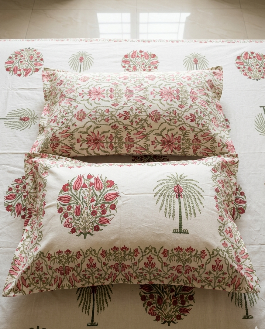 Bahar - Red Boota | Everyday Cotton Bedsheet