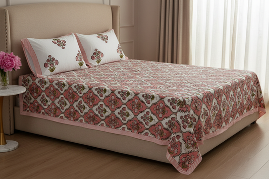 Haldima Peach – Flat Bedsheet Side View