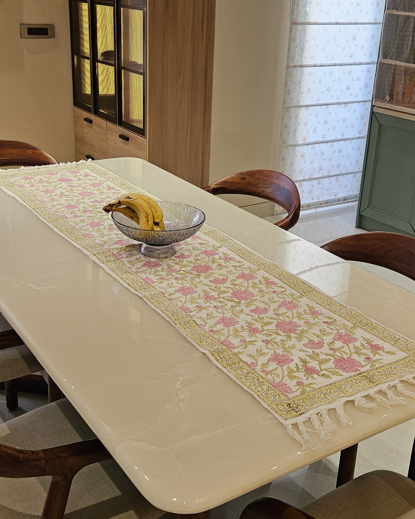 Gudhal - Pink Floral Table Runner