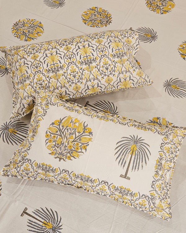 Bahar - Yellow Boota | Everyday Cotton Bedsheet