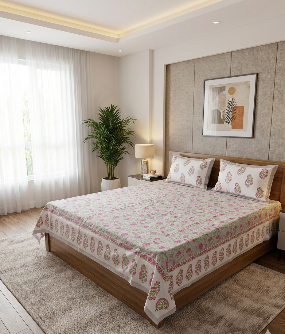 Sukoon - Gray with Pink Floral Jaal
