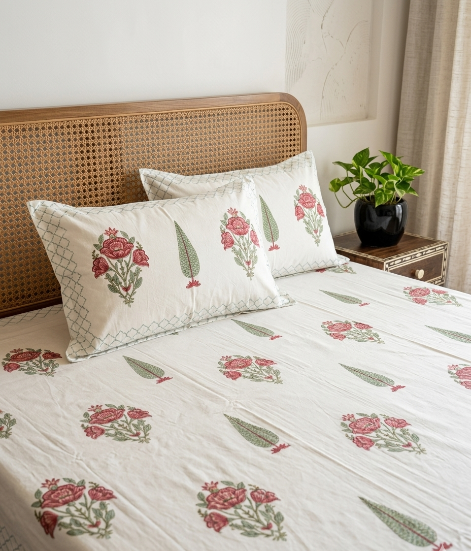 Kadambini  - Floral and Leaf Boota Print