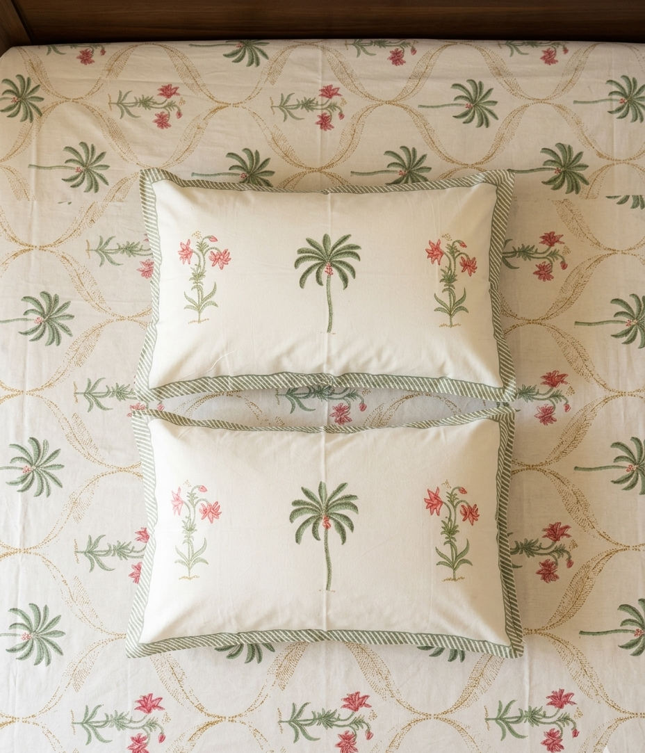 Mughal Kali - Palm Tree and Pink Flower