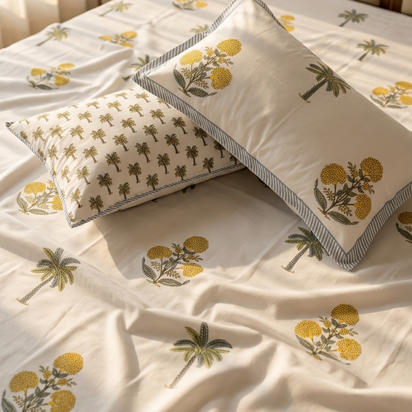Anaardana - Yellow | Everyday Cotton Bedsheet