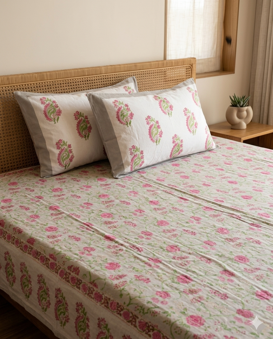 Sukoon - Gray with Pink Floral Jaal