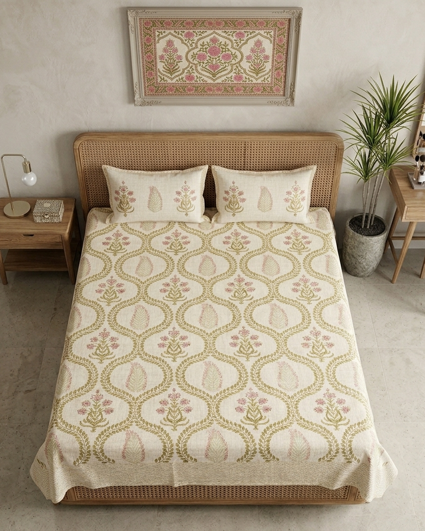 Vanya - Pink Jaal Bedcover