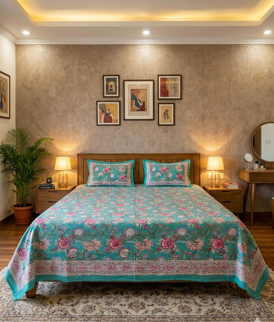 Rangoli - Rama Green Paisley