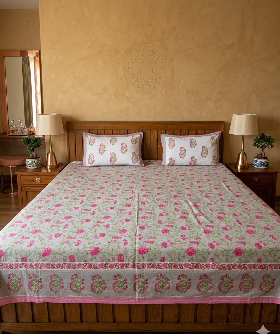 Sukoon - Gray with Pink Floral Jaal