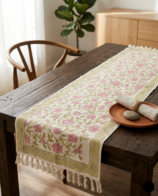 Gudhal - Pink Floral Table Runner