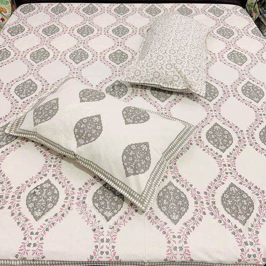 Chaap Grey cotton bedsheet, view 2