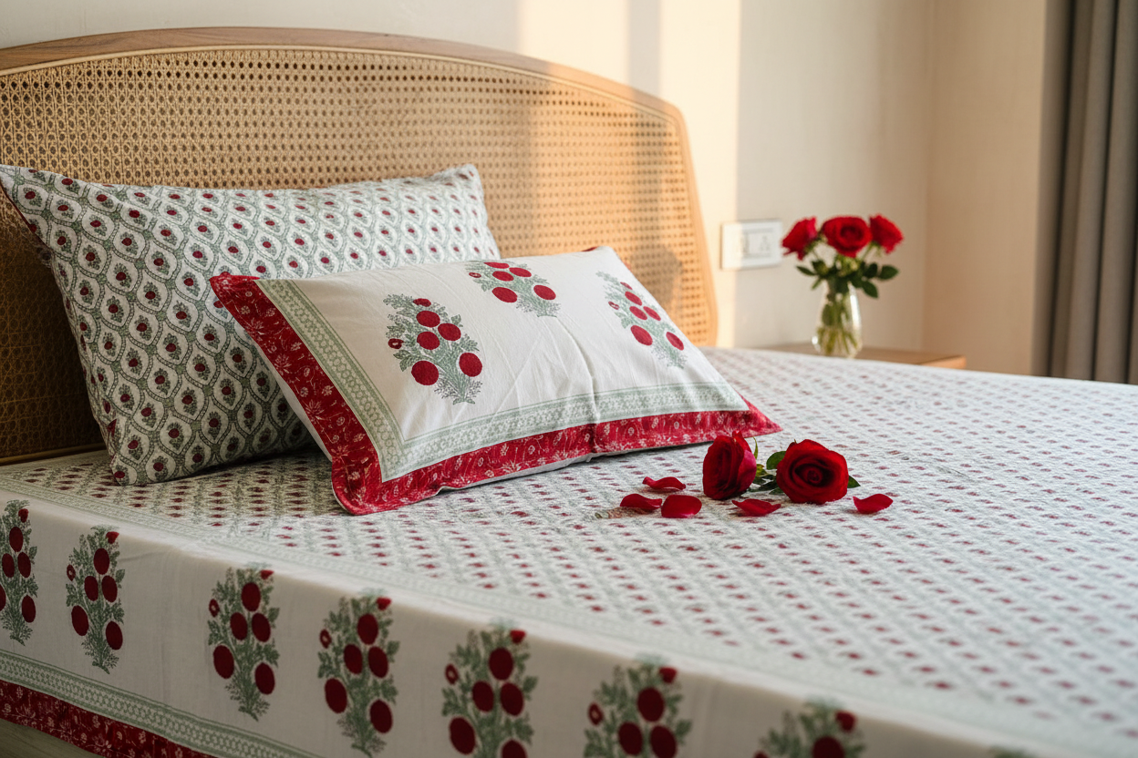 Close Look - Roses Beside Pillow