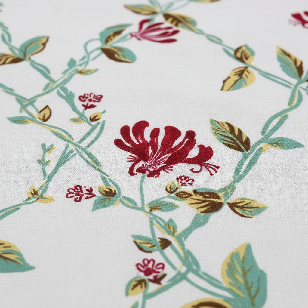 Gulmoohar | White, Red and Green |Everyday 100% pure Cotton Bedsheet | King Size