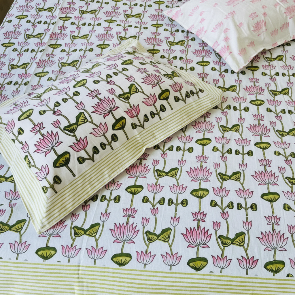 Close-up - Kamli Lotus Print