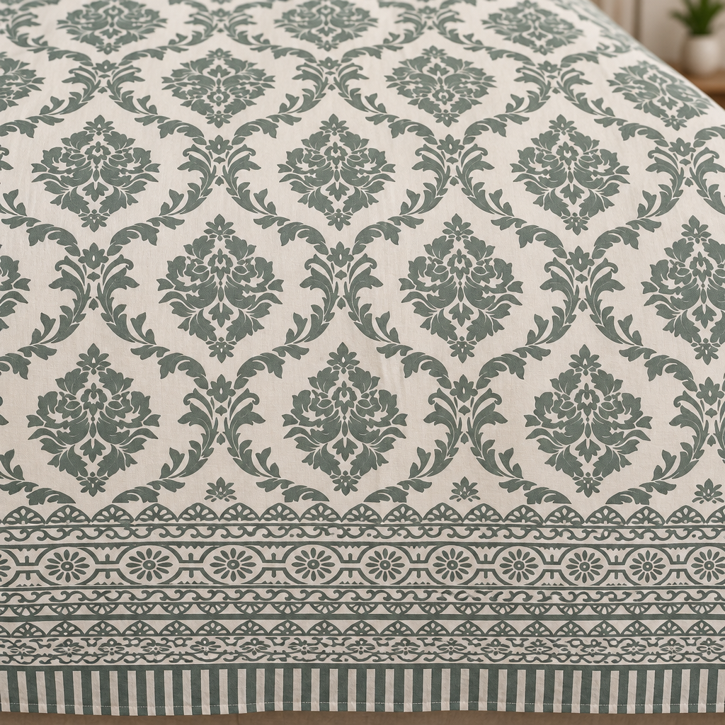Basara -Blue | Everyday 100% Cotton| King Size Bedsheet