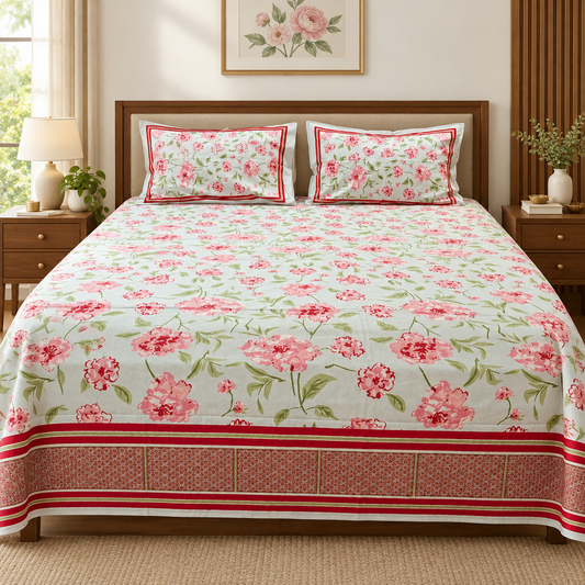 Kushi Floral Discharge Print Bedsheet
