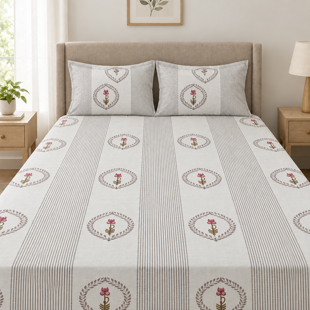 Rekha Floral Medallion cotton bedsheet