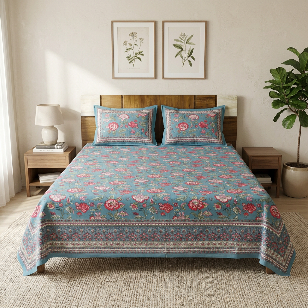 Front view of the styled bedsheet