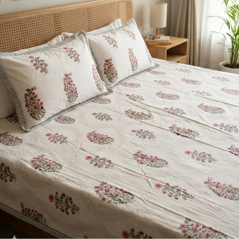  Nagma  Arka luxe cotton bedsheet with Matching pillow covers 
