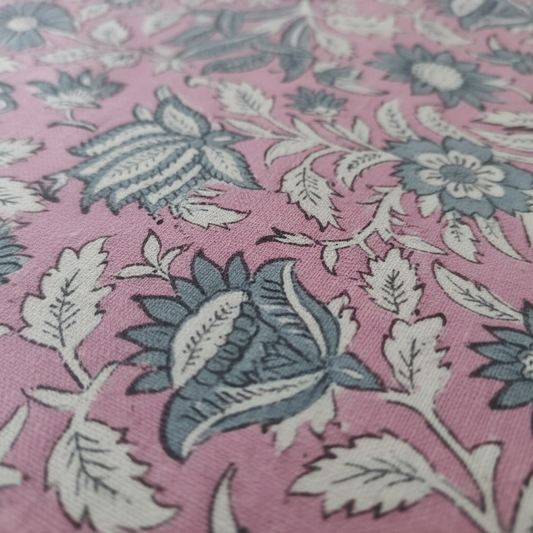 Roopam Pink and Grey cotton bedsheet, view 2