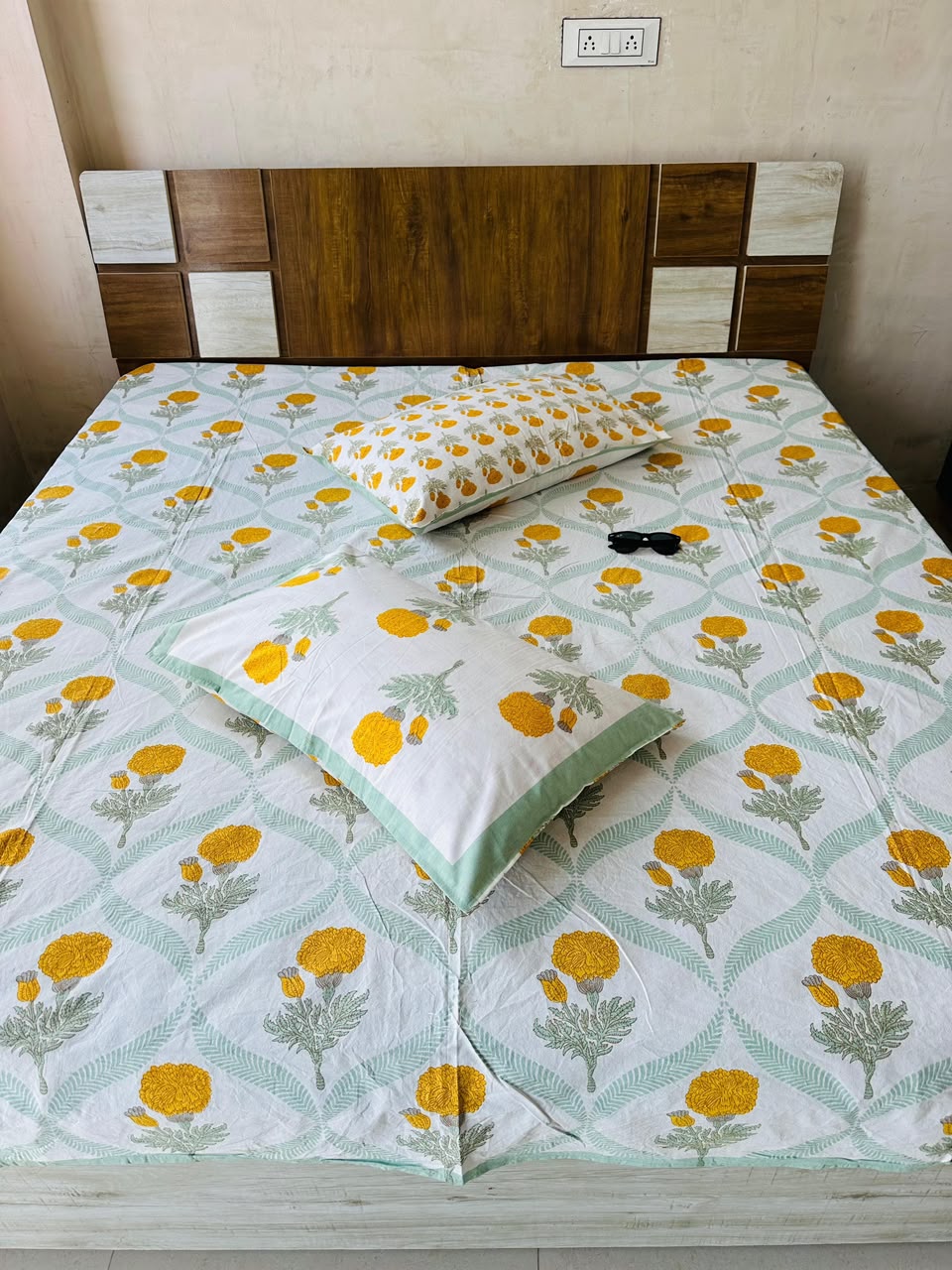 Utsav Yellow — King Size Bedsheet