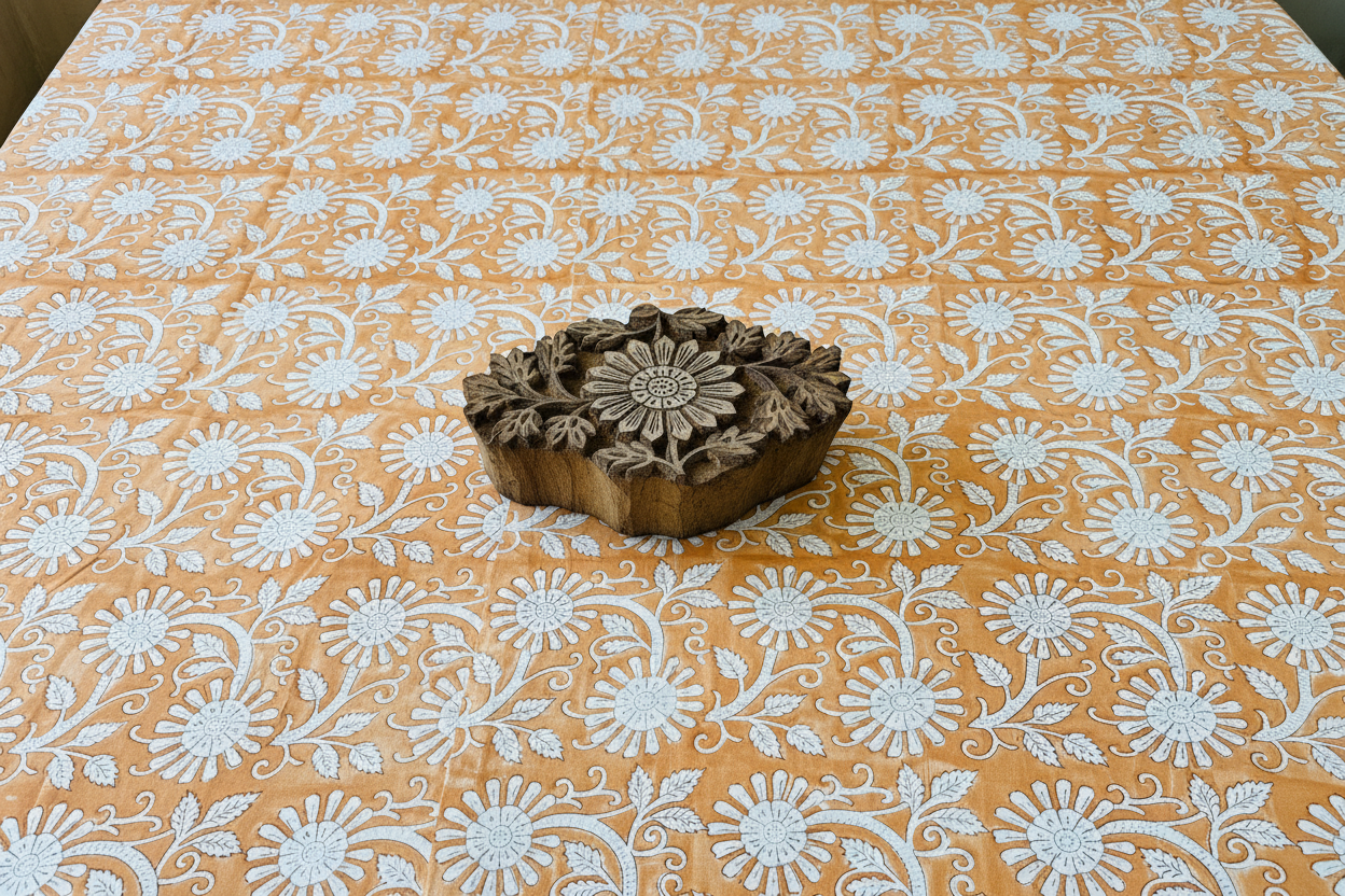 Kalakriti - peach |Arka luxe cotton bedsheet 500 TC |Super king size
